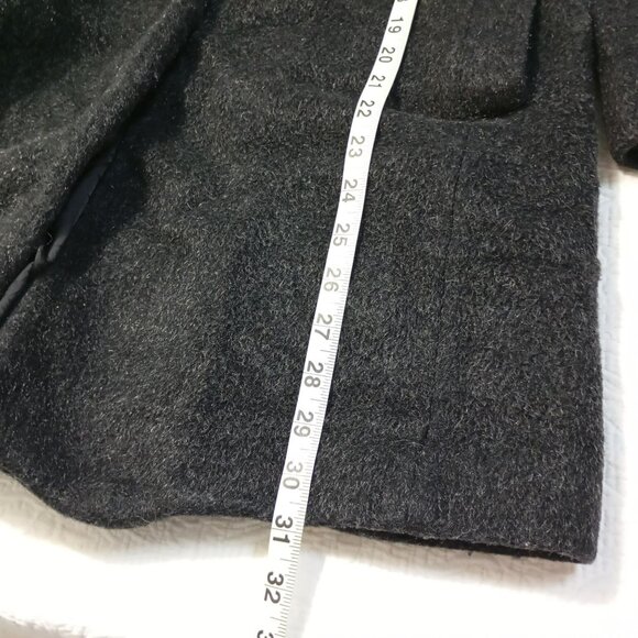 Anne Klein Womens Charcoal Wool Blend Button-Front Coat Pockets Size 4 - Picture 10 of 11